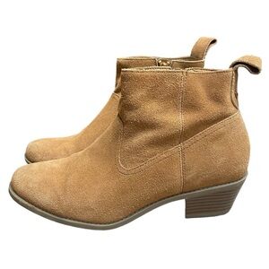 Vionic “Vera” Brown Suede Heeled Ankle Boots Booties Size 8